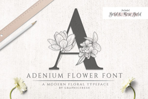 Adenium Flower: A Serif Font for Jungle-Chic Wedding Branding