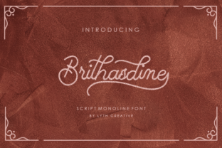 Brithasdine: A Monoline Script Handwritten Font for Graceful Editorial Design